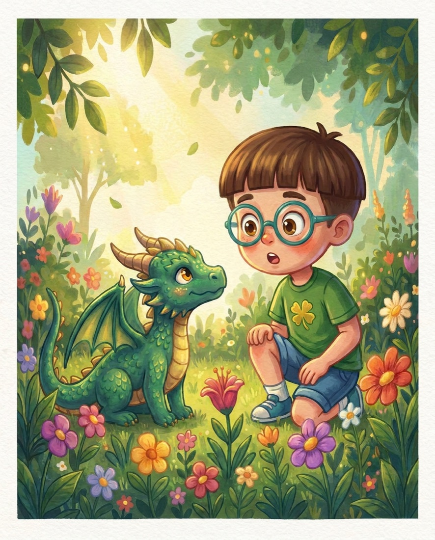 Página interior en acuarela del libro de Mateo
